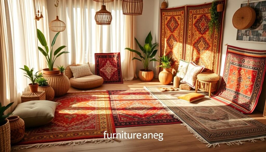 Moroccan rugs in boho decor