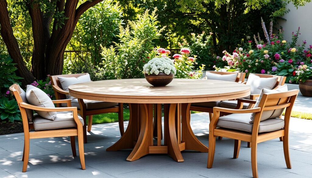 round outdoor dining table