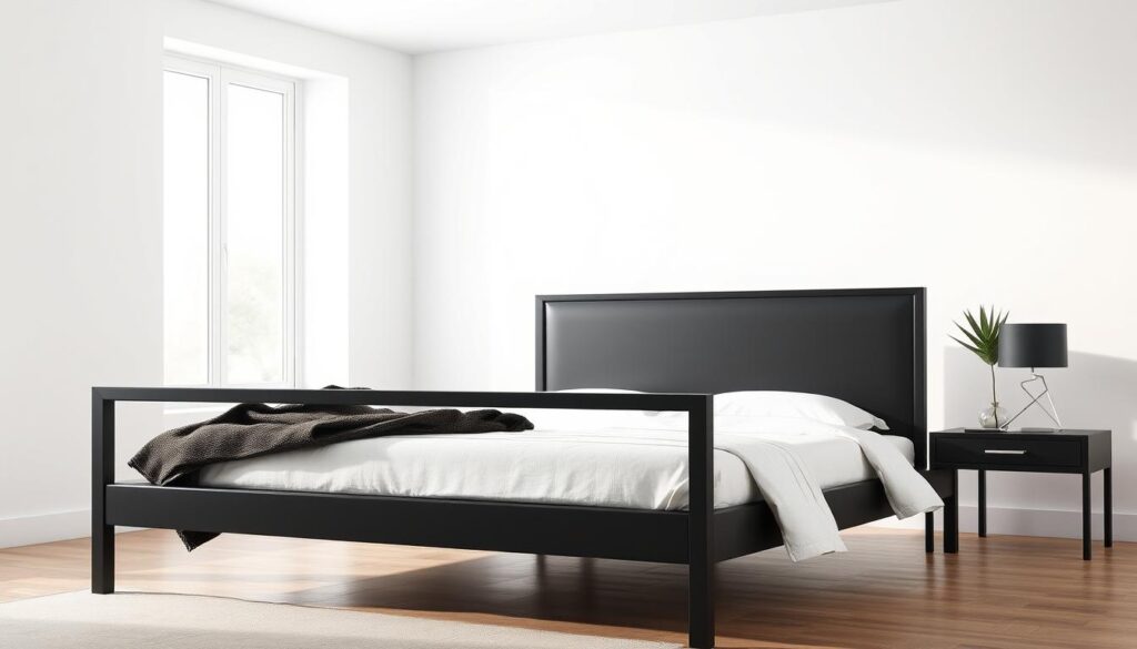 black bed frame