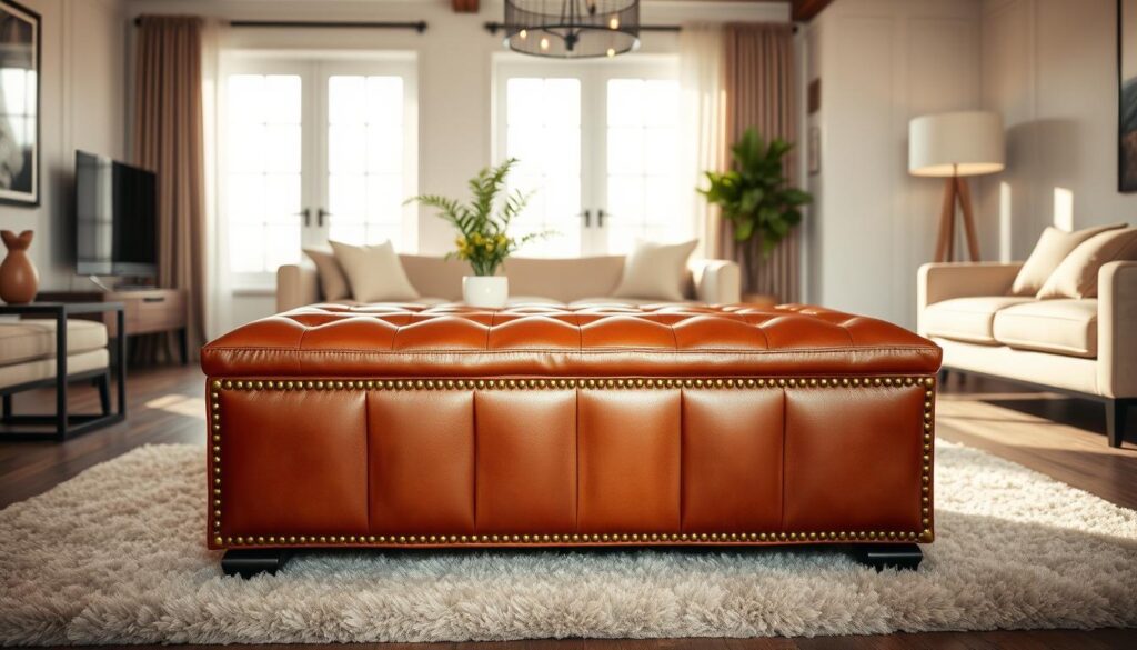 leather ottoman