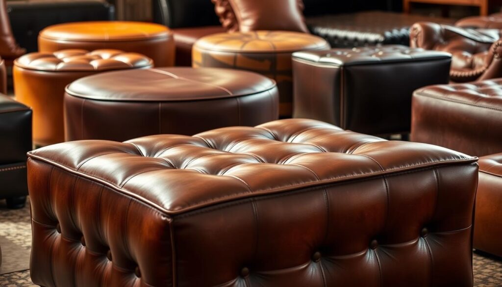 leather ottoman styles